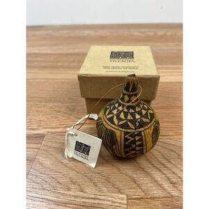 Ten‎ Thousand Villages Safari Gourd Handcrafted Ornament Elephants Zebras NEW